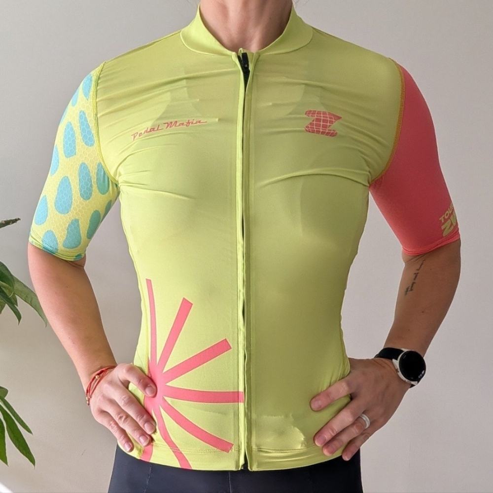 Pedal Mafia Neon Lime & Pink Cycling Jersey